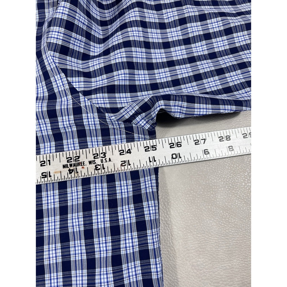 Untuckit Shirt Size XXL Blue Plaid Wrinkle Free Cordier Long Sleeve Button Up - Picture 6 of 7